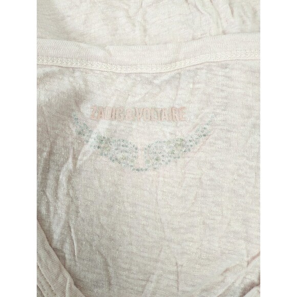 Zadig & Voltaire Atal Lin Solid T-Shirt Blouse Top Henley Pink Causal M 221937 - Picture 8 of 8